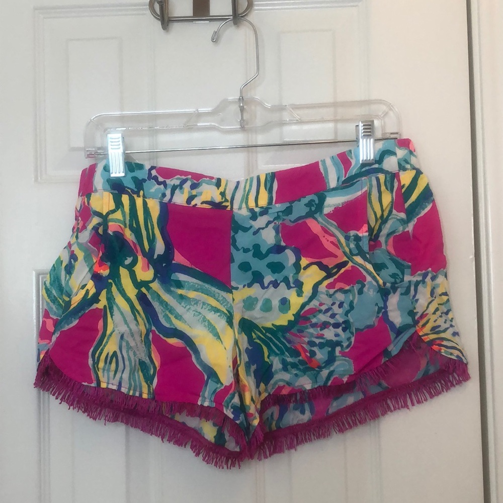 GUC Lilly Pulitzer fringe shorts
